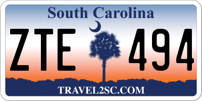 SC license plate ZTE494