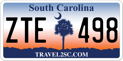 SC license plate ZTE498