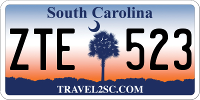 SC license plate ZTE523