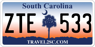 SC license plate ZTE533