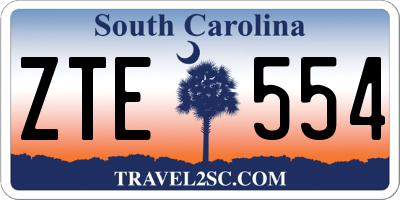 SC license plate ZTE554