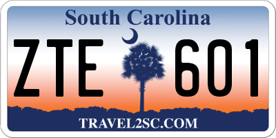 SC license plate ZTE601