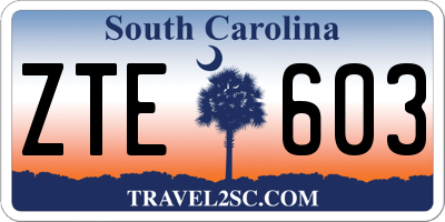 SC license plate ZTE603