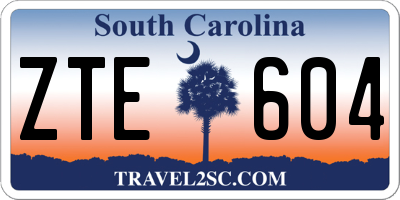 SC license plate ZTE604