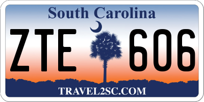 SC license plate ZTE606