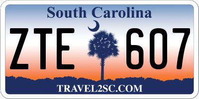 SC license plate ZTE607