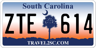 SC license plate ZTE614