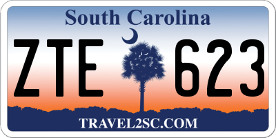 SC license plate ZTE623