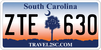 SC license plate ZTE630