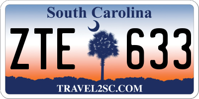 SC license plate ZTE633