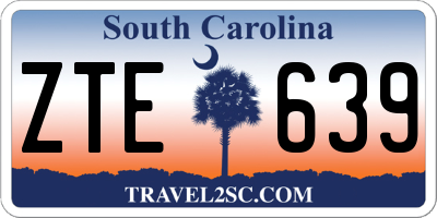 SC license plate ZTE639