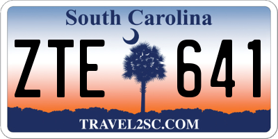 SC license plate ZTE641