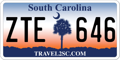 SC license plate ZTE646