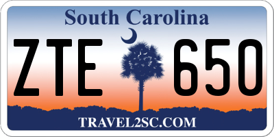 SC license plate ZTE650