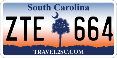 SC license plate ZTE664