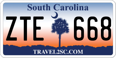 SC license plate ZTE668