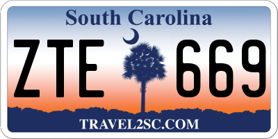 SC license plate ZTE669