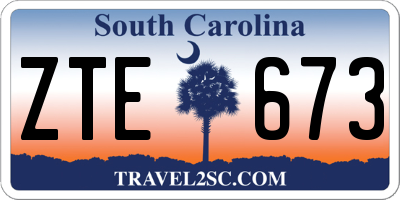 SC license plate ZTE673