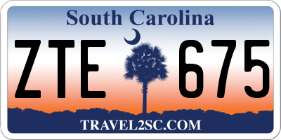 SC license plate ZTE675