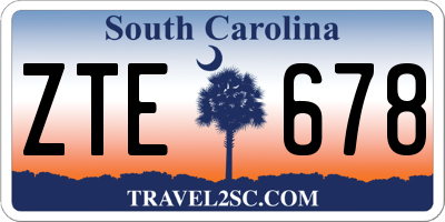 SC license plate ZTE678