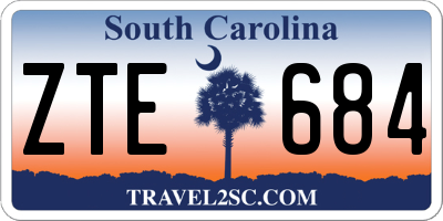 SC license plate ZTE684