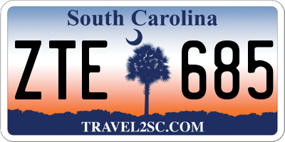 SC license plate ZTE685