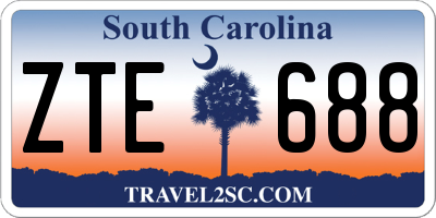 SC license plate ZTE688