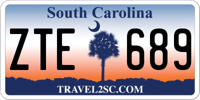 SC license plate ZTE689