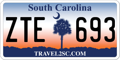 SC license plate ZTE693