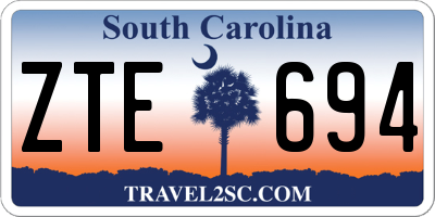 SC license plate ZTE694