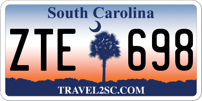 SC license plate ZTE698