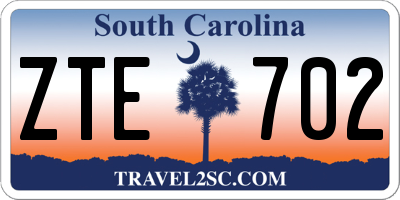 SC license plate ZTE702