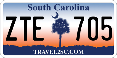 SC license plate ZTE705