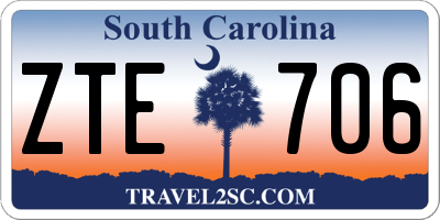 SC license plate ZTE706