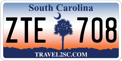 SC license plate ZTE708
