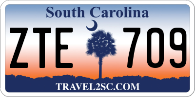 SC license plate ZTE709