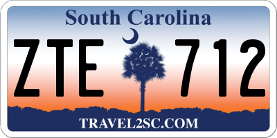 SC license plate ZTE712