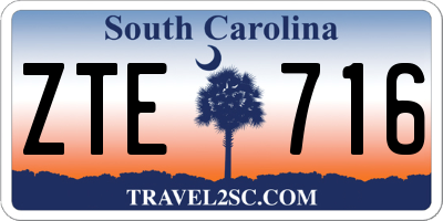 SC license plate ZTE716