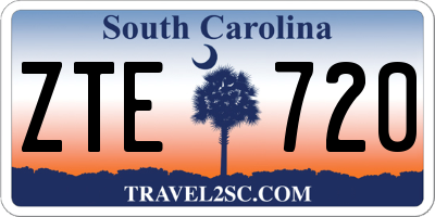 SC license plate ZTE720