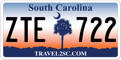 SC license plate ZTE722