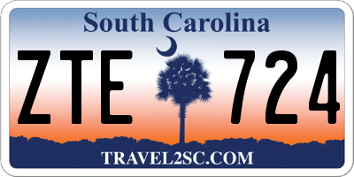SC license plate ZTE724