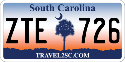 SC license plate ZTE726