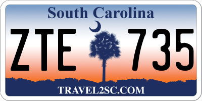 SC license plate ZTE735