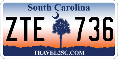 SC license plate ZTE736