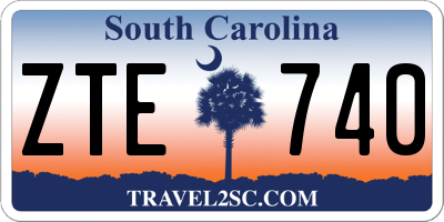 SC license plate ZTE740