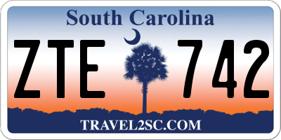 SC license plate ZTE742