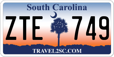 SC license plate ZTE749