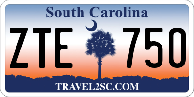 SC license plate ZTE750