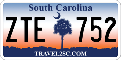 SC license plate ZTE752