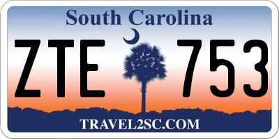 SC license plate ZTE753